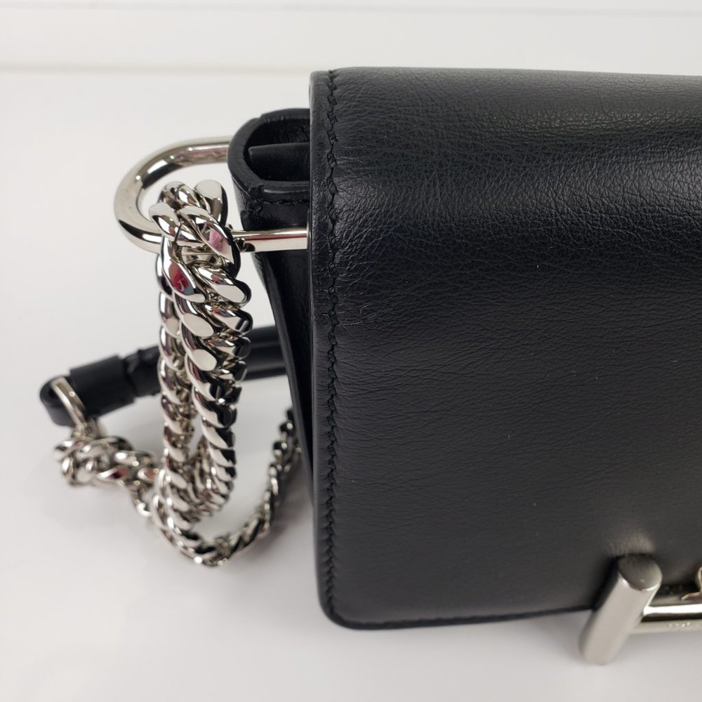 Tod’s Black Leather Double-T Crossbody Bag, Like New - Picture 4 of 13